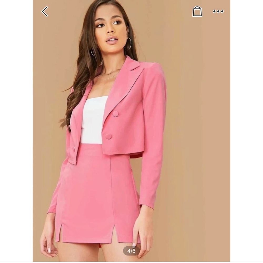 Double Breasted Blazer with M-Slit skirt